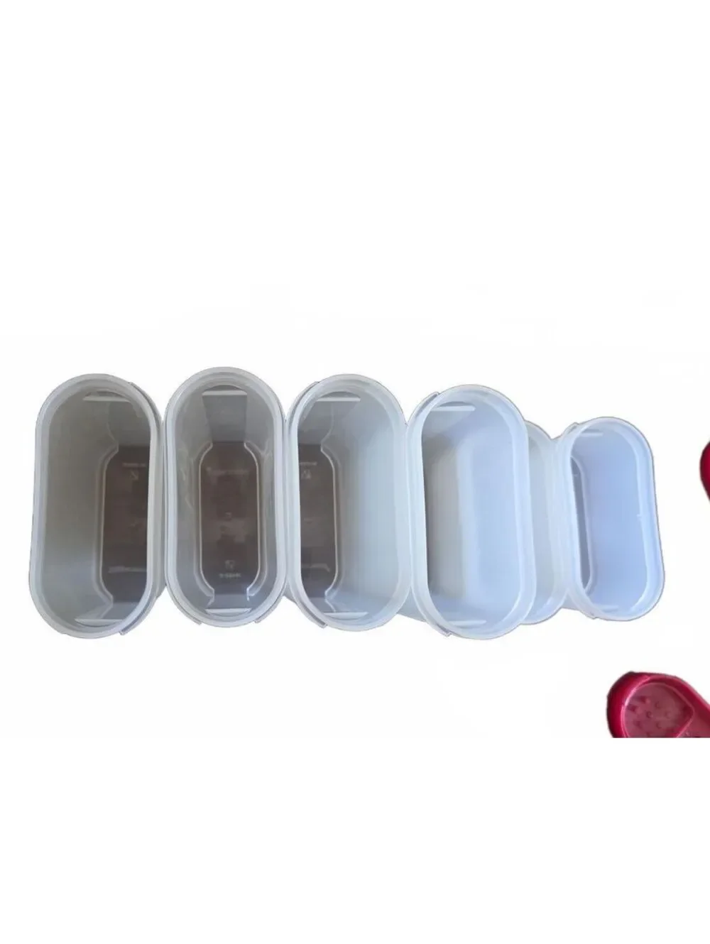 5 Tupperware Modular Mates Spice Shaker Set Red Lids 10pcs